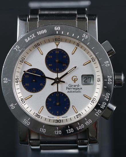 Girard Perregaux Chronograph 38MM White Dial Steel Bracelet (GP7000)