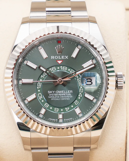 2025 Rolex Sky-Dweller 42MM Green Dial Oyster Bracelet (336934)