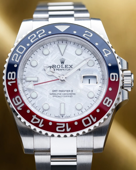 2021 Rolex GMT-Master II "Pepsi" 40MM Meteorite Dial White Gold Oyster Bracelet (126719BLRO)