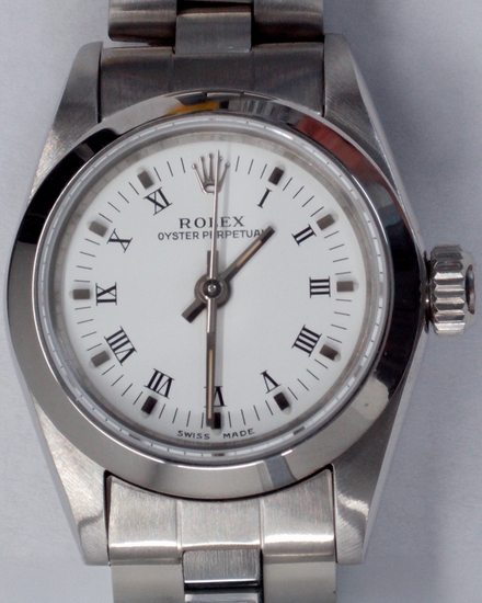 Rolex Oyster Perpetual Lady 24MM White Dial Oyster Bracelet (67180)