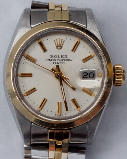 Rolex Oyster Perpetual Lady Date 26MM White Dial Two-Tone Jubilee Bracelet (6916)