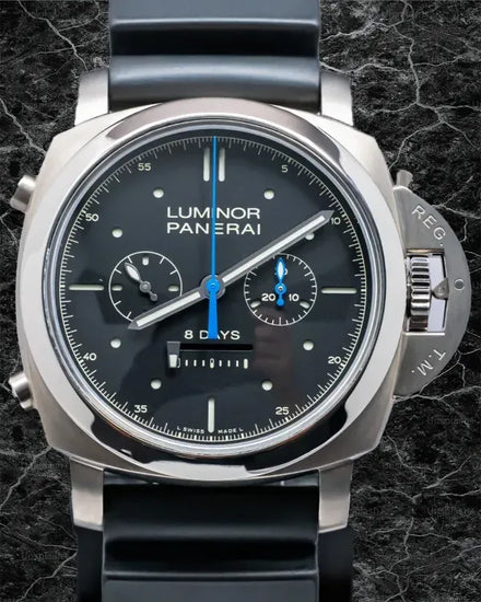 Panerai Luminor 1950 Rattrapante 8 Days L.E. 47MM Black Dial Rubber Strap (PAM00427)