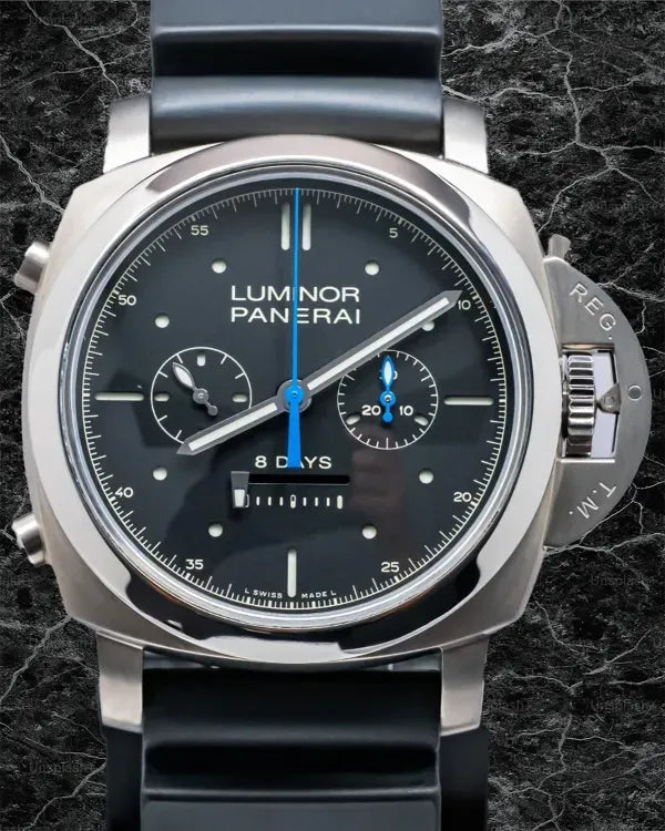Panerai Luminor 1950 Rattrapante 8 Days L.E. 47MM Black Dial Rubber Strap (PAM00427)