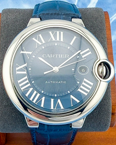 2020 Cartier Ballon Bleu 42MM Blue Dial Leather Strap (WSBB0025)