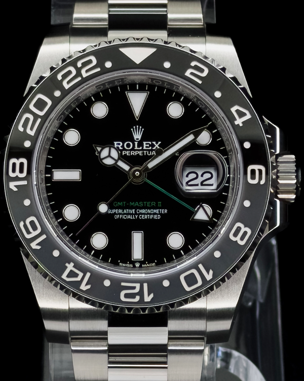 2025 Rolex GMT-Master II "Bruce Wayne" 40MM Black Dial Oyster Bracelet (126710GRNR)