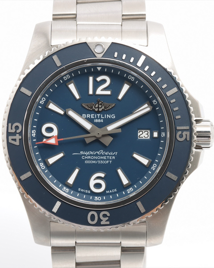 2020 Breitling Superocean 44MM Blue Dial Steel Bracelet (A17367D81C1A1)