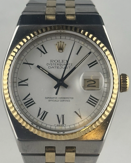 Rolex Datejust Oysterquartz 36MM White "Buckley" Dial Two-Tone Oysterquartz Bracelet (17013)