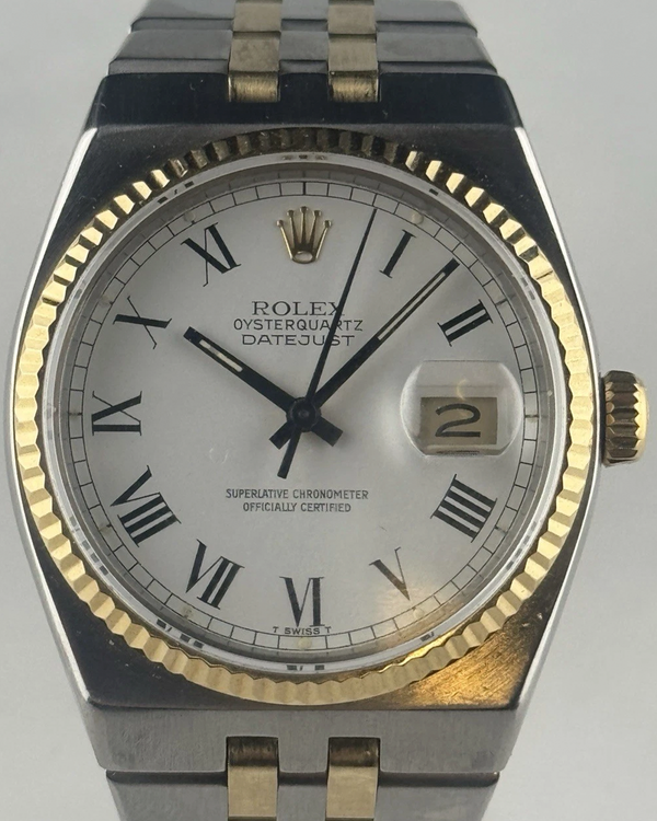 Rolex Datejust Oysterquartz 36MM White "Buckley" Dial Two-Tone Oysterquartz Bracelet (17013)