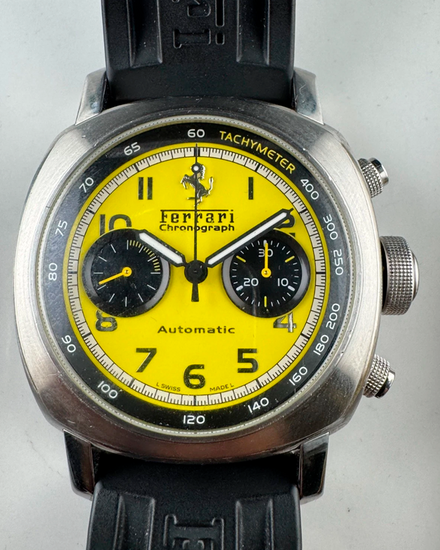 Panerai Ferrari Granturismo Chronograph 45MM Yellow Dial Rubber Strap (FER00011)