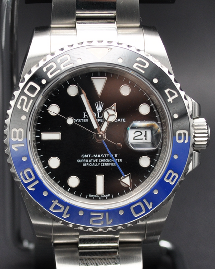 2016 Rolex GMT-Master II "Batman" 40MM Black Dial Oyster Bracelet (116710BLNR)