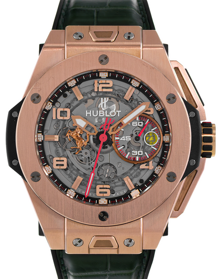 Hublot Big Bang Ferrari L.E. 45MM Skeleton Dial Leather Strap (401.OX.0123.VR)