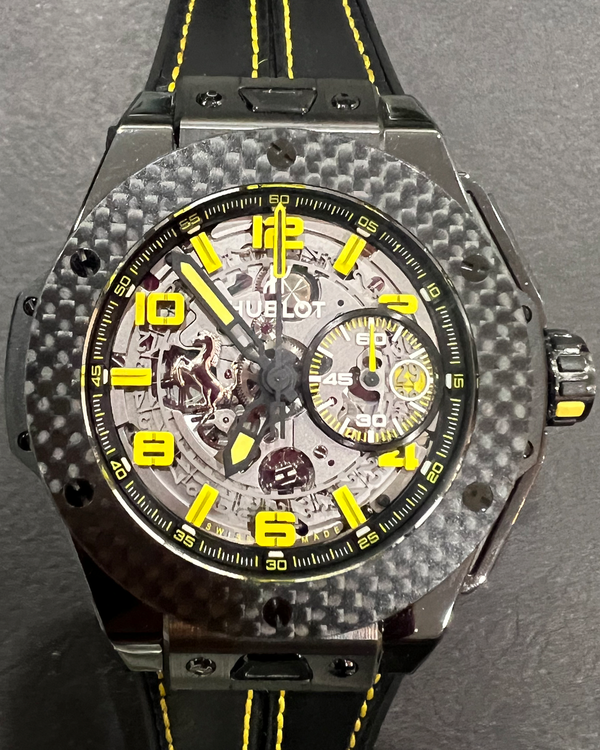 Hublot Big Bang Ferrari 45MM Skeleton Dial Leather Strap (401.CQ.0129.VR)