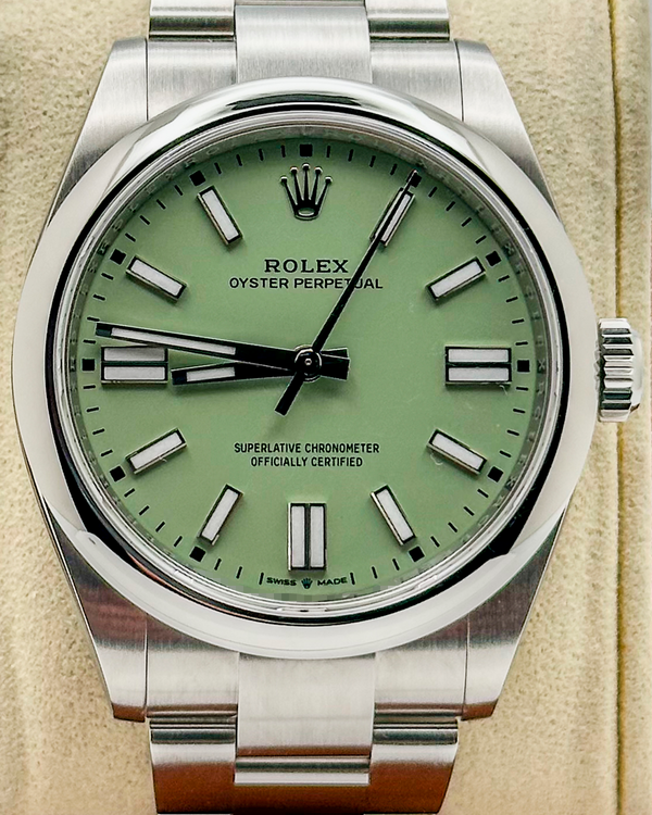 2025 Rolex Oyster Perpetual 41MM Pistachio Dial Oyster Bracelet (134300)