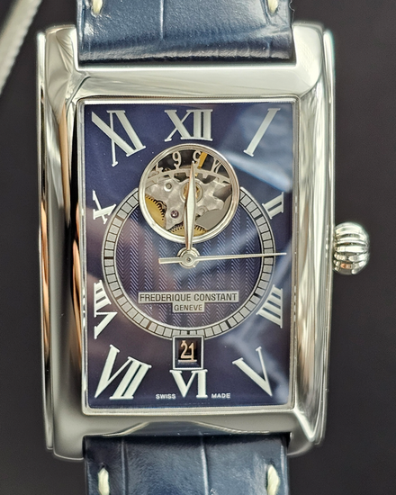 No Reserve - 2024 Frederique Constant Classics 47MM Blue Dial Leather Strap (FC-315DNS4C26)