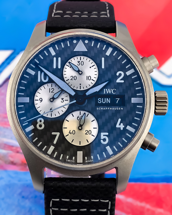 2023 IWC Schaffhausen Pilot "AMG Edition" 43MM Carbon Fiber Dial Leather Strap (IW377903)