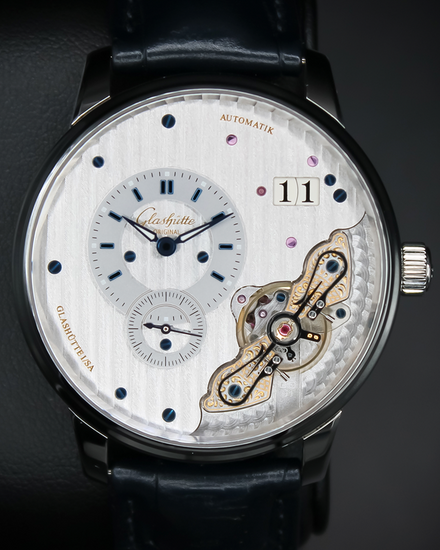 2021 Glashütte Original PanoMaticInverse 42MM Silver Dial Leather Strap (1-91-02-02-02-30)