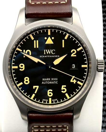 2018 IWC Schaffhausen Pilot Mark XVIII 40MM Black Dial Leather Strap (IW327006)