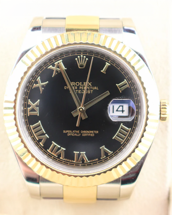 2011 Rolex Datejust II 41MM Black Dial Two-Tone Oyster Bracelet (116333)