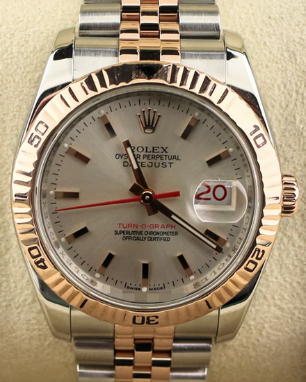 Rolex Datejust Turn-O-Graph 36MM Silver Dial Two-Tone Jubilee Bracelet (116261)