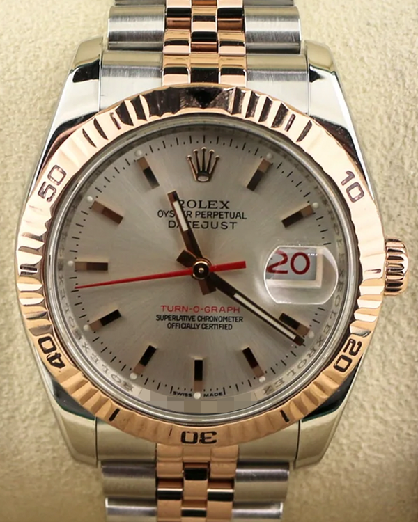 Rolex Datejust Turn-O-Graph 36MM Silver Dial Two-Tone Jubilee Bracelet (116261)