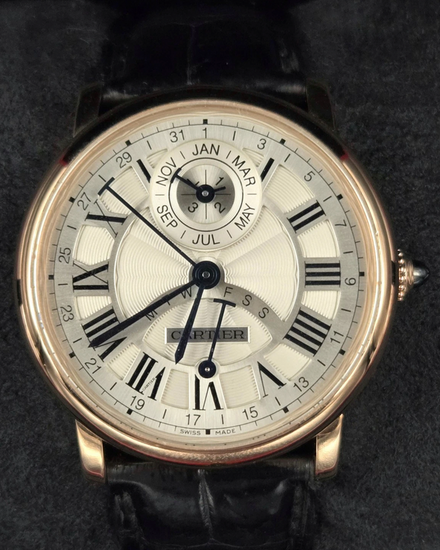 Cartier Rotonde De Cartier Perpetual Calendar 40.5MM Silver Dial Leather Strap (W1556217)