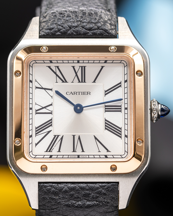 2021 Cartier Santos Dumont 31.4MM Quartz Silver Dial Leather Strap (W2SA0019)