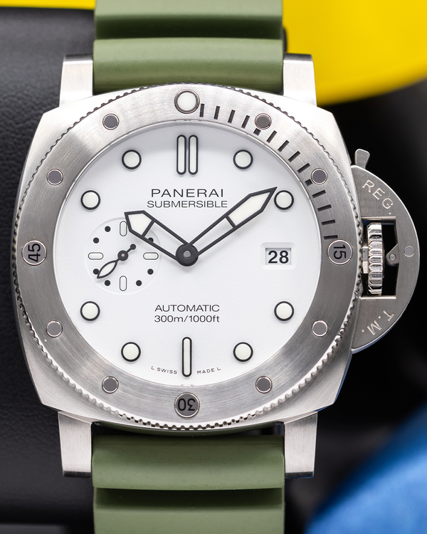 2024 Panerai Submersible QuarantaQuattro 44MM White Dial Rubber Strap (PAM01595)