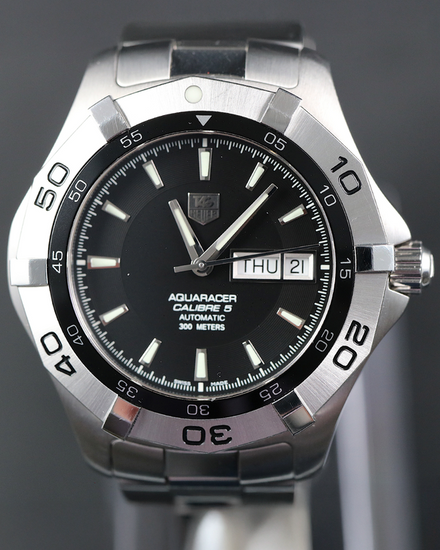Tag Heuer Aquaracer 42MM Black Dial Steel Bracelet (WAF2010)