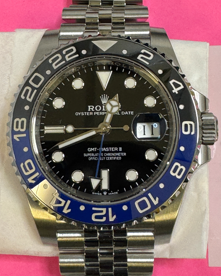 No Reserve - 2025 Rolex GMT-Master II "Batgirl" 40MM Black Dial Jubilee Bracelet (126710BLNR)