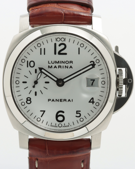 2006 Panerai Luminor Marina 1950 3 Days 44MM White Dial Leather Strap (PAM00049)
