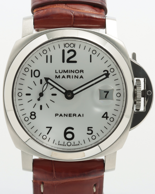 2006 Panerai Luminor Marina 1950 3 Days 44MM White Dial Leather Strap (PAM00049)