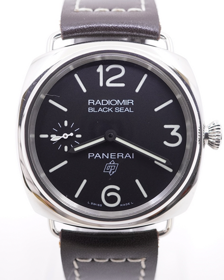 2019 Panerai Radiomir Black Seal Logo 45MM Black Dial Leather Strap (PAM00754)