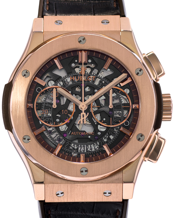 Hublot Classic Fusion Aerofusion 45MM Skeleton Dial Leather Strap (525.OX.0180.LR)