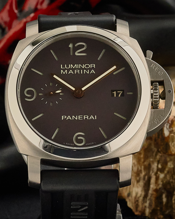 2010 Panerai Luminor Marina 1950 3 Days 44MM Brown Dial Rubber Strap (PAM00351)