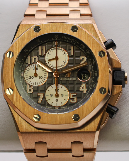 2017 Audemars Piguet Royal Oak Offshore Chronograph 42MM Grey Dial Rose Gold Bracelet (26470OR.OO.1000OR.02)