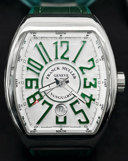 2022 Franck Muller Vanguard 45MM White Dial Leather Strap (V45 SC DT AC VR)