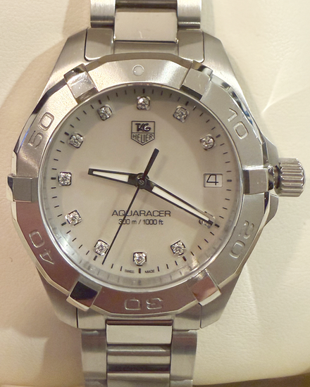 2018 Tag Heuer Aquaracer Lady 30MM Quartz White Dial Steel Bracelet (WAY1313)
