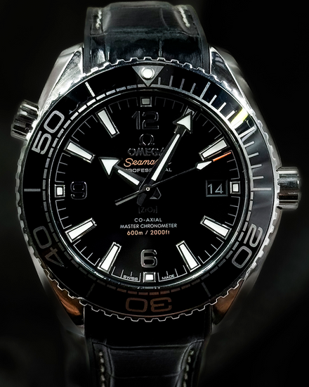 No Reserve - Omega Seamaster Planet Ocean 600M 39.5MM Black Dial Leather Strap (215.33.40.20.01.001)
