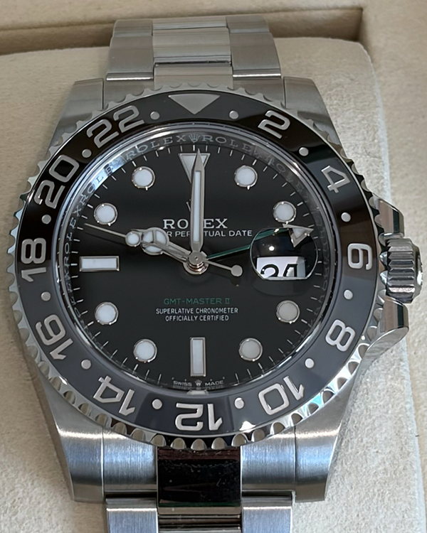 2025 Rolex GMT-Master II "Bruce Wayne" 40MM Black Dial Oyster Bracelet (126710GRNR)