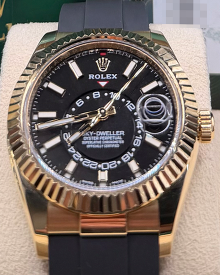 2022 Rolex Sky-Dweller 42MM Black Dial Oysterflex Strap (326238)