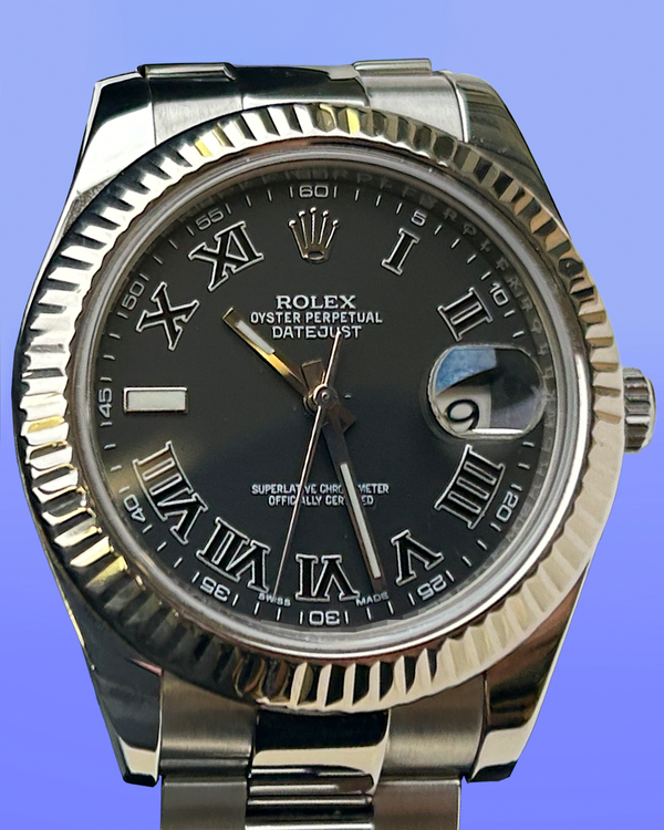 2015 Rolex Datejust II 41MM Black Dial Oyster Bracelet (116334)