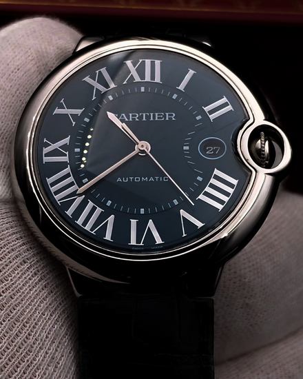 2021 Cartier Ballon Bleu 42MM Blue Dial Leather Strap (WSBB0027)