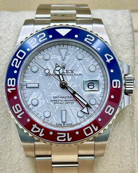 2023 Rolex GMT-Master II "Pepsi" 40MM Meteorite Dial White Gold Oyster Bracelet (126719BLRO)