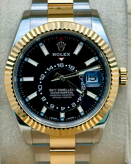 2020 Rolex Sky-Dweller 42MM Black Dial Two-Tone Oyster Bracelet (326933)