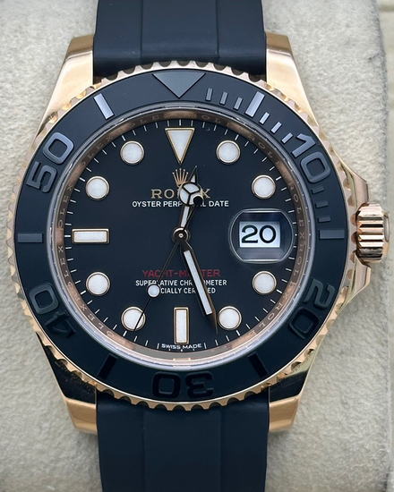 2016 Rolex Yacht-Master 40MM Black Dial Oysterflex Strap (116655)