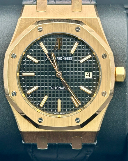 Audemars Piguet Royal Oak 39MM Black Dial Leather Strap (15300OR.OO.D002CR.01)