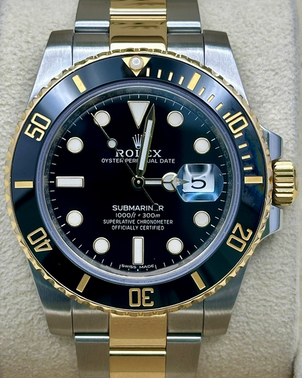 2018 Rolex Submariner Date 40MM Black Dial Two-Tone Oyster Bracelet (116613LN)