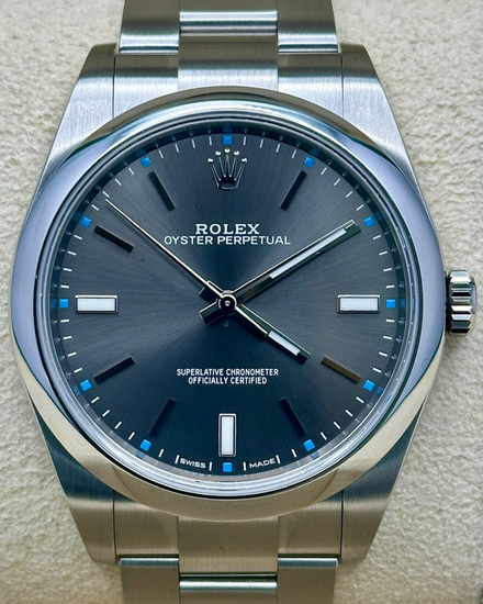 2020 Rolex Oyster Perpetual 39MM Slate Dial Oyster Bracelet (114300)