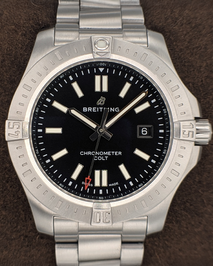 No Reserve - 2020 Breitling Colt 44MM Black Dial Steel Bracelet (A17388101B1A1)