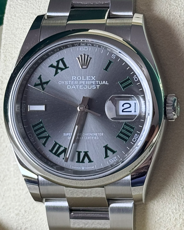 2025 Rolex Datejust "Wimbledon" 36MM Slate Dial Oyster Bracelet (126200)